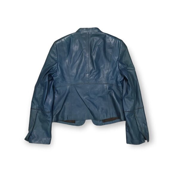 Akris Leather Lammnappa Jacket Size 10 US - Picture 2 of 9